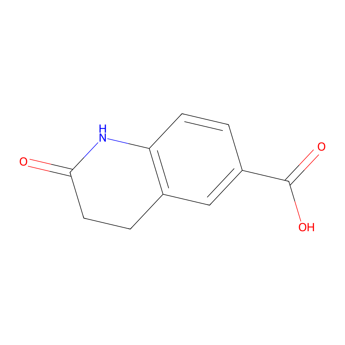 2-Oxo-1,2,3,4-tetrahydroquinoline-6-carboxylic acid molecular structure, CAS 70639-77-9