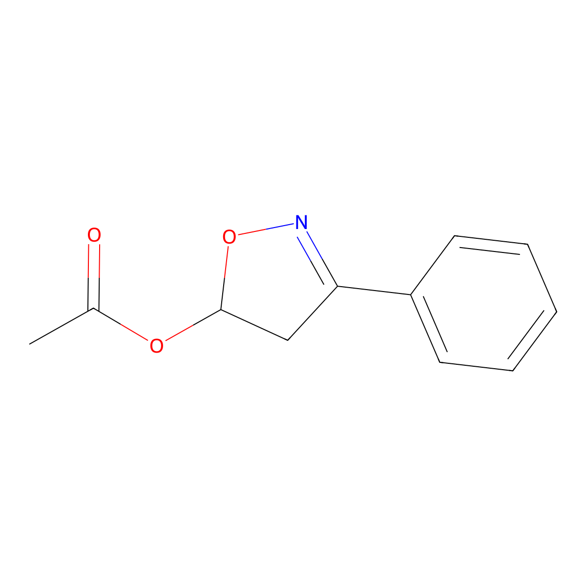 3-Phenyl-5-acetoxy-2-isoxazoline molecular structure, CAS 7064-07-5