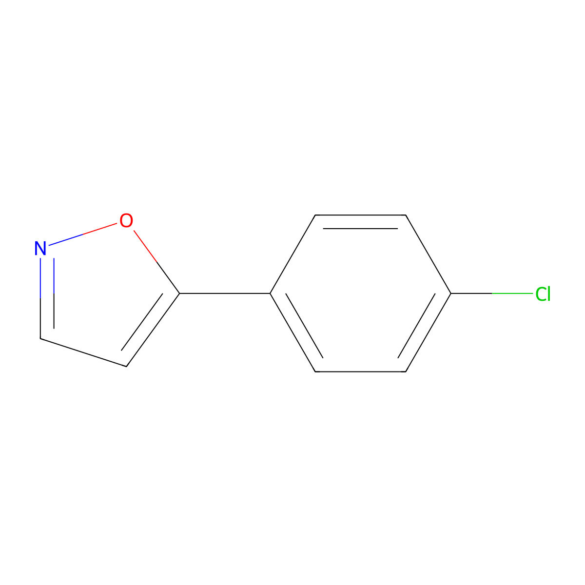 5-(4-Chlorophenyl)isoxazole molecular structure, CAS 7064-32-6