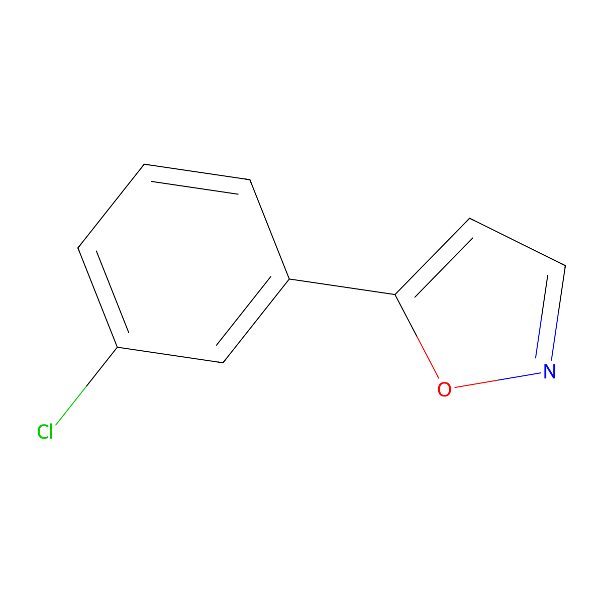 5-(3-Chlorophenyl)isoxazole molecular structure, CAS 7064-34-8