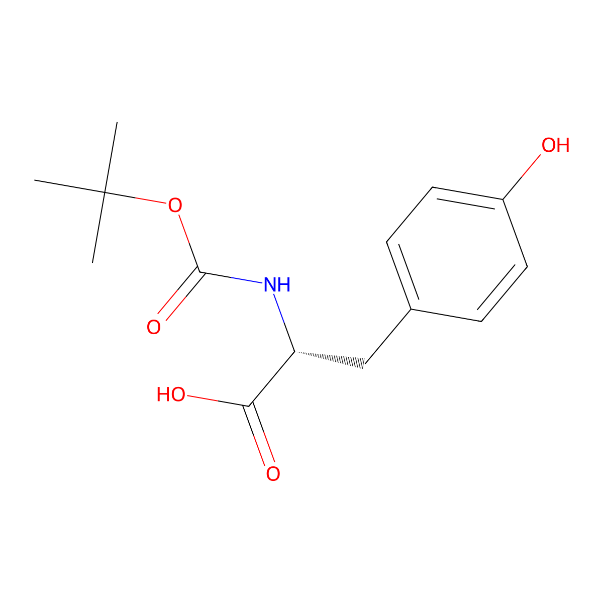 (2R)-2-(((tert-butoxy)carbonyl)amino)-3-(4-hydroxyphenyl)propanoic acid molecular structure, CAS 70642-86-3