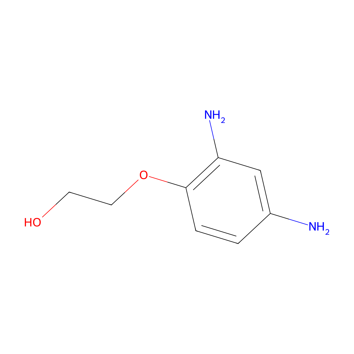 2-(2,4-Diaminophenoxy)ethanol molecular structure, CAS 70643-19-5