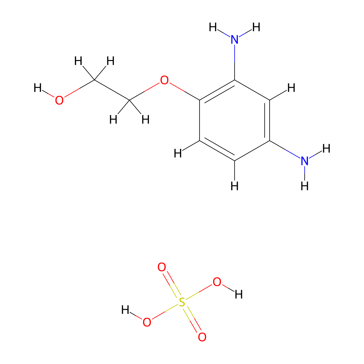 2,4-Diaminophenoxyethanol Sulfate molecular structure, CAS 70643-20-8