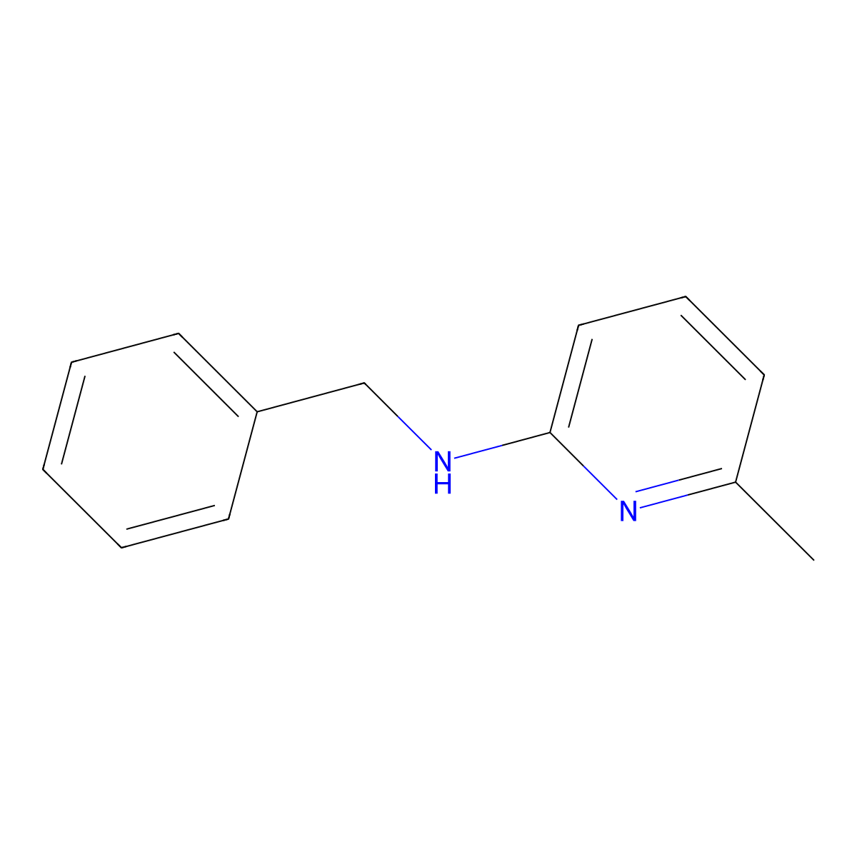 2-Pyridinamine, 6-methyl-N-(phenylmethyl)- molecular structure, CAS 70644-47-2
