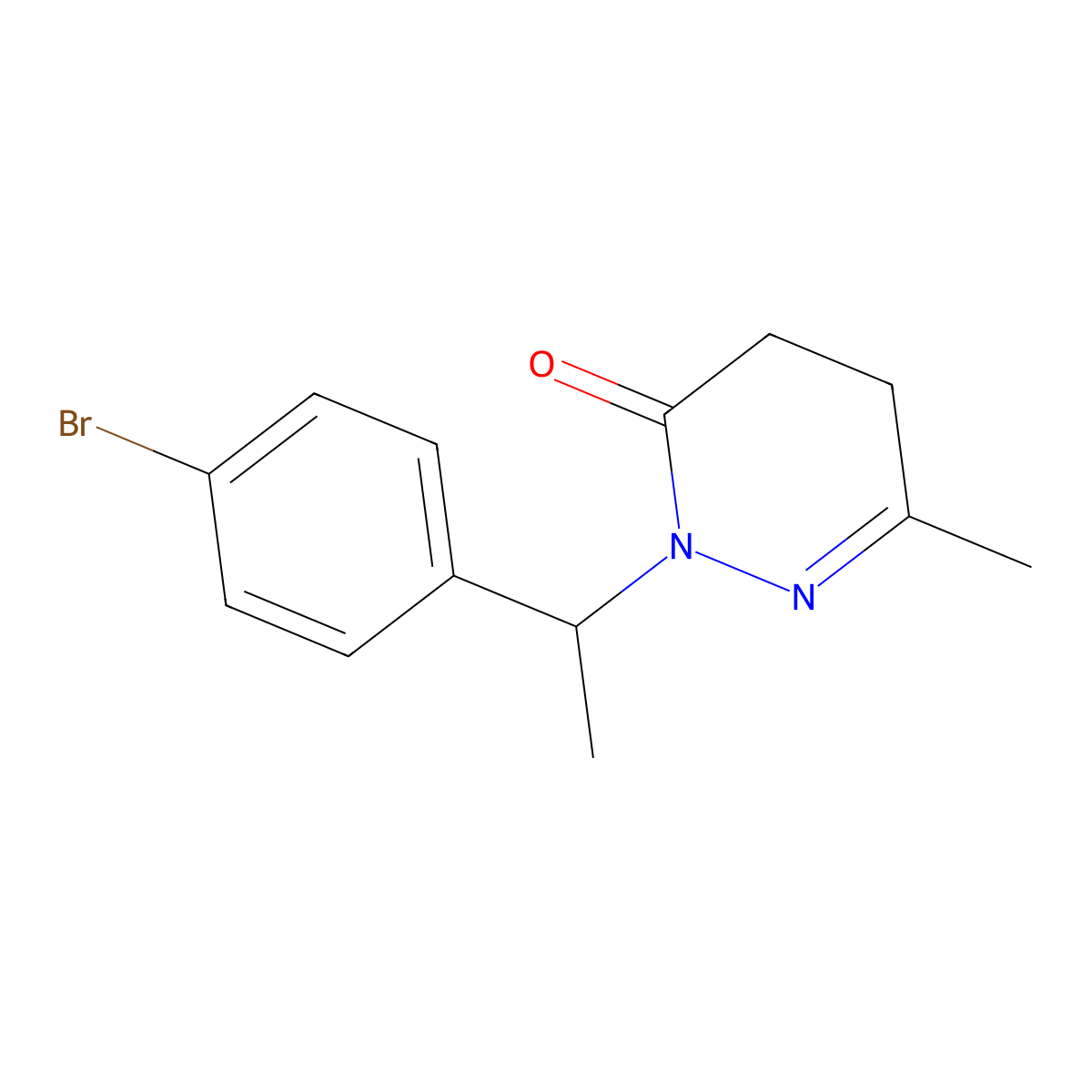 2-(1-(4-Bromophenyl)ethyl)-6-methyl-4,5-dihydropyridazin-3(2H)-one molecular structure, CAS 70646-80-9