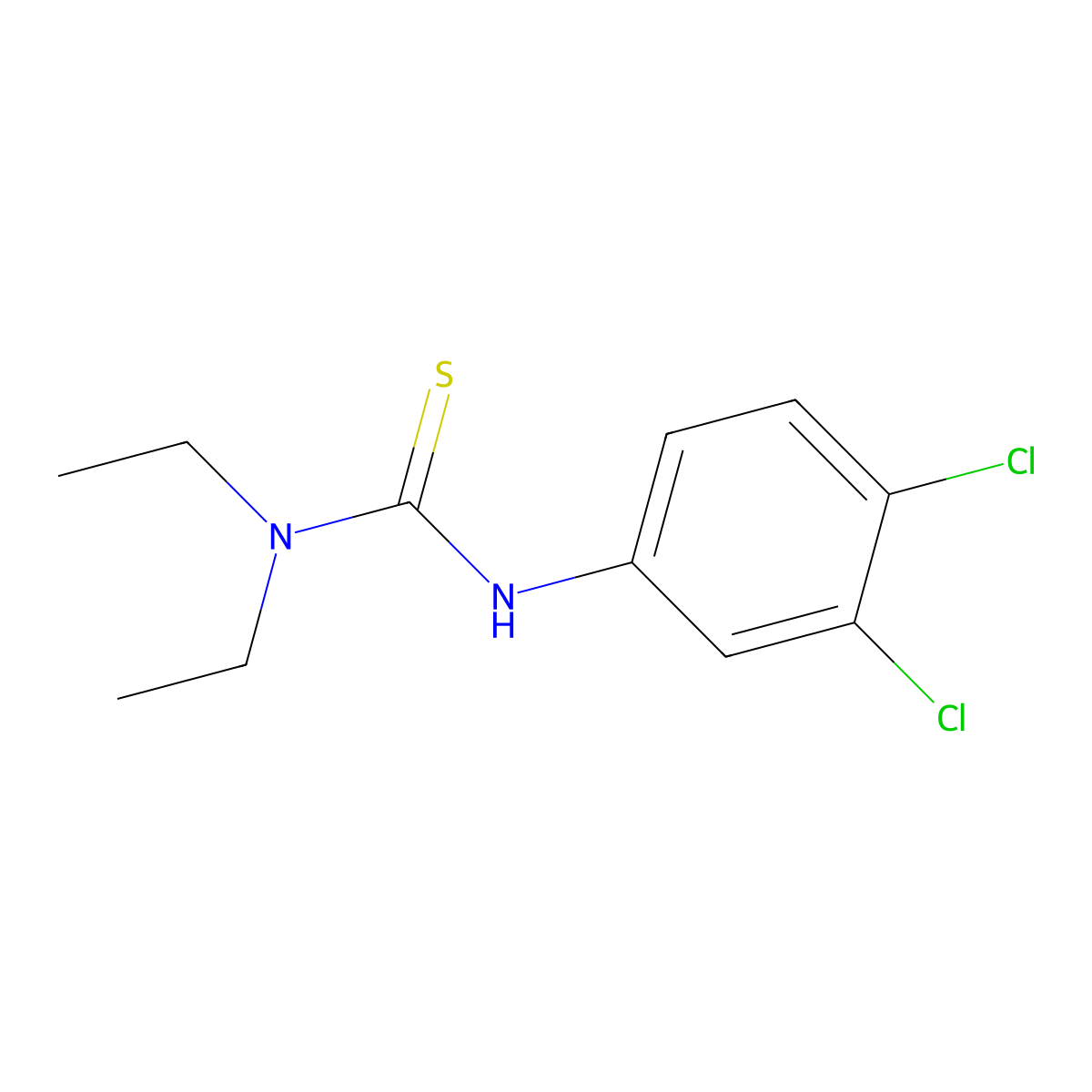 3-(3,4-Dichlorophenyl)-1,1-diethylthiourea molecular structure, CAS 70646-91-2