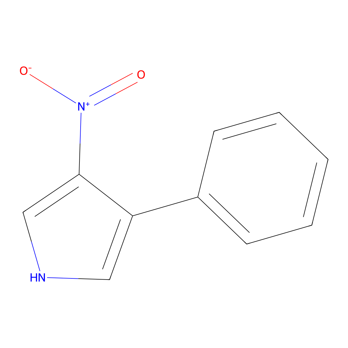 3-nitro-4-phenyl-1H-pyrrole molecular structure, CAS 70647-26-6