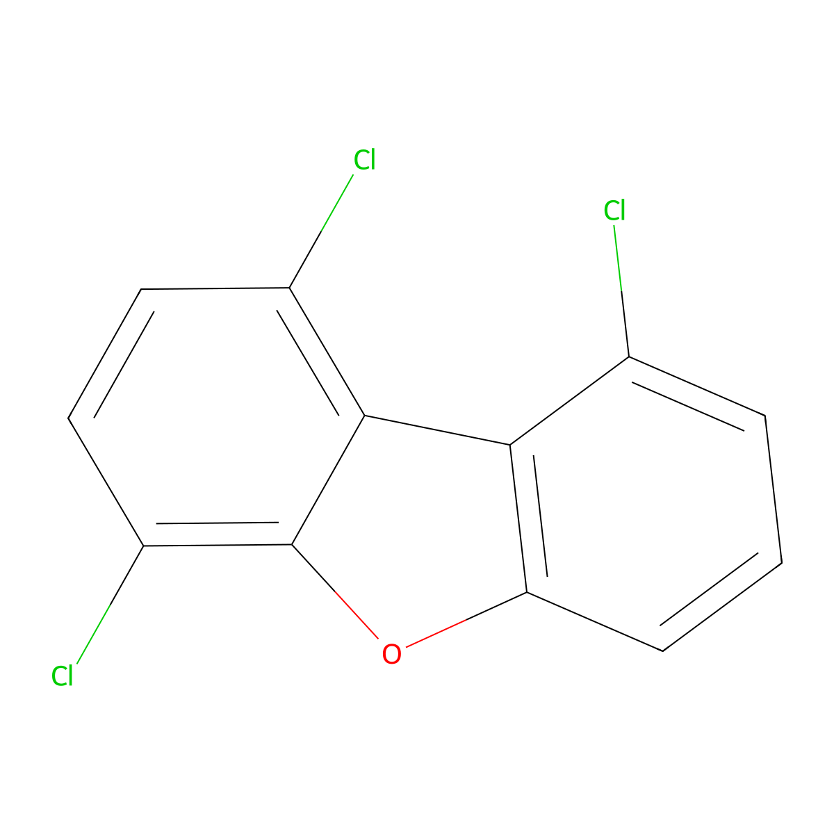 1,4,9-Trichlorodibenzofuran molecular structure, CAS 70648-13-4