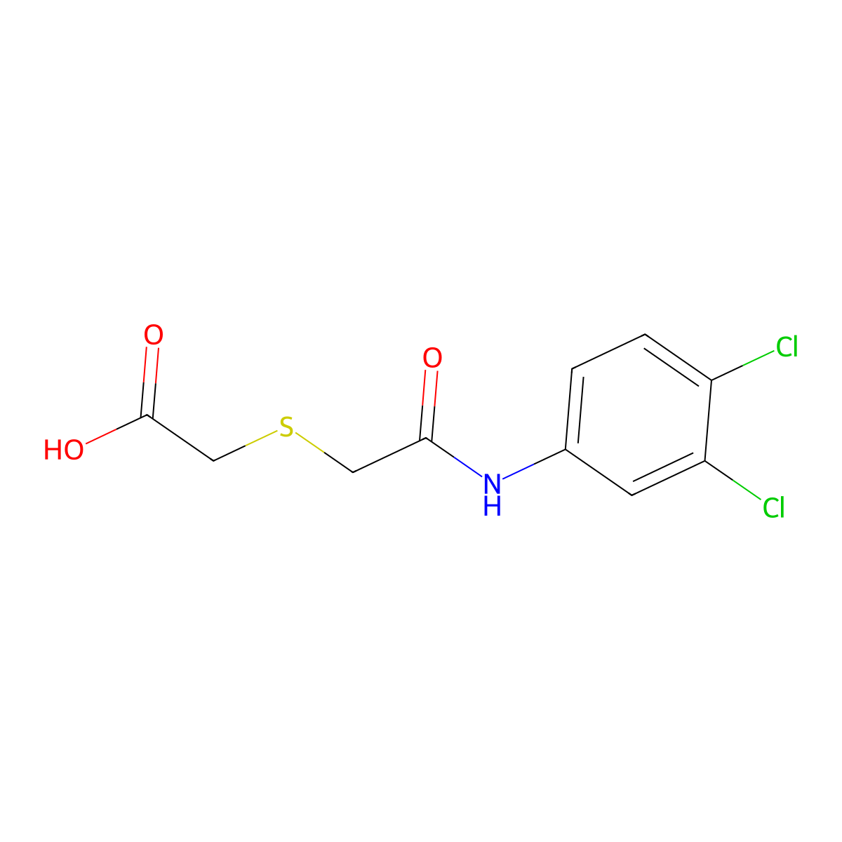 2-{[2-(3,4-Dichloroanilino)-2-oxoethyl]-sulfanyl}acetic acid molecular structure, CAS 70648-81-6