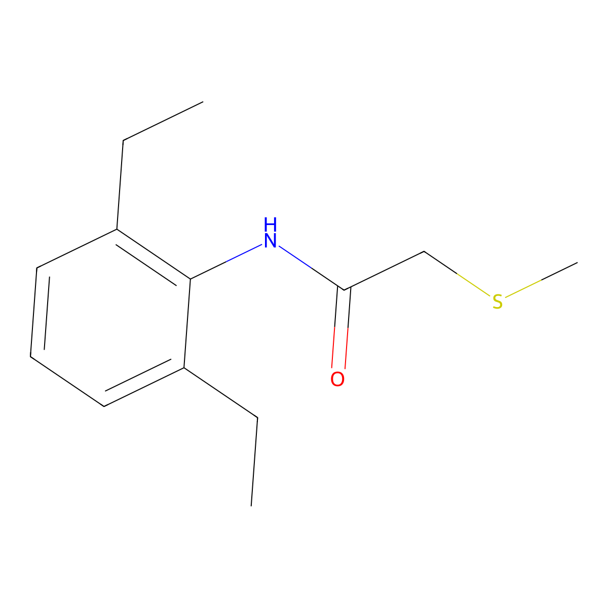 N-(2,6-Diethylphenyl)-2-(methylsulfanyl)acetamide molecular structure, CAS 70648-89-4
