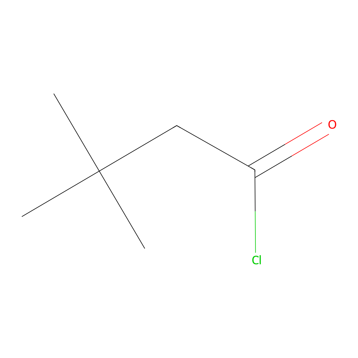 3,3-Dimethylbutanoyl chloride molecular structure, CAS 7065-46-5