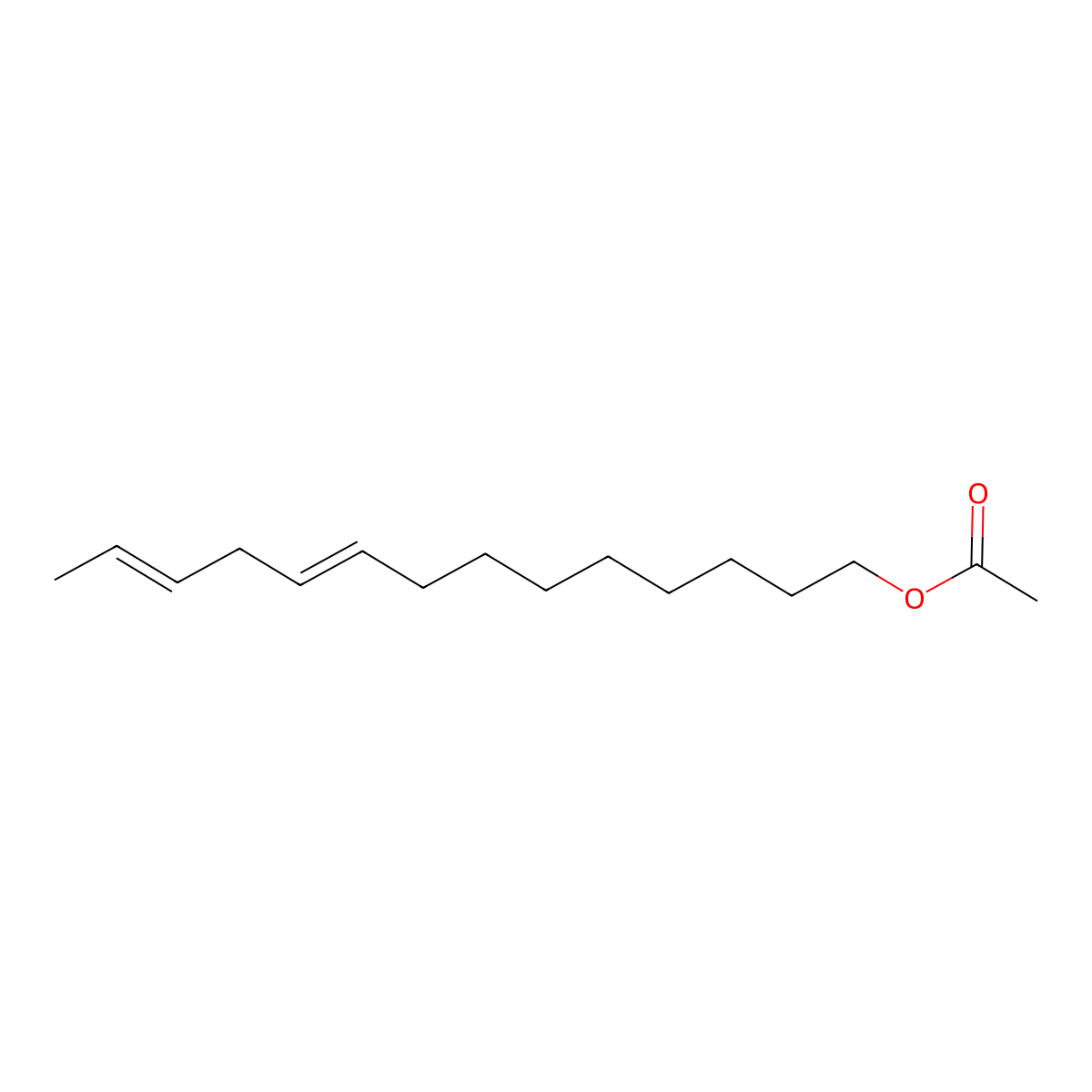(9E,12Z)-9,12-Tetradecadien-1-ol acetate molecular structure, CAS 70654-47-6