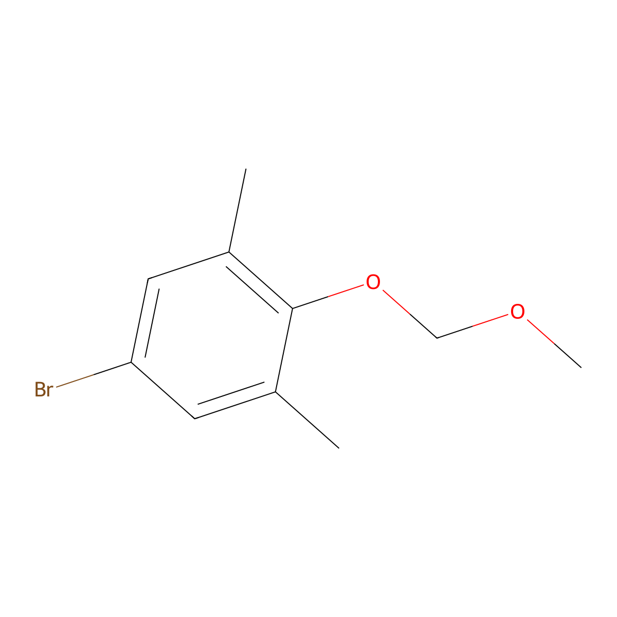 Benzene, 5-bromo-2-(methoxymethoxy)-1,3-dimethyl- molecular structure, CAS 70654-69-2