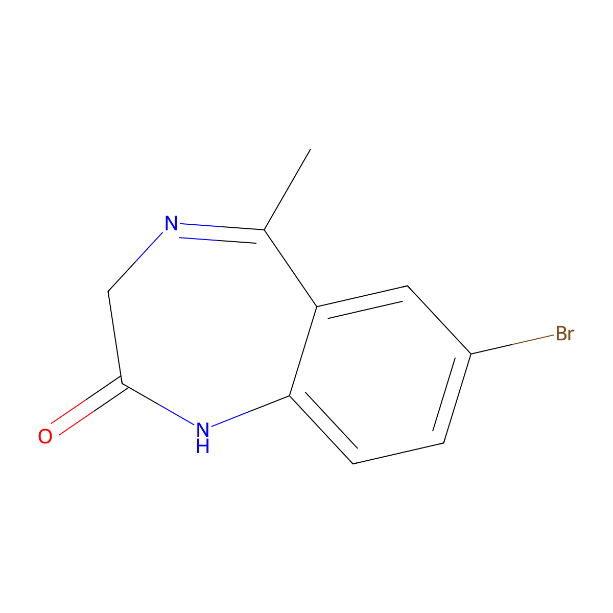 7-Bromo-5-methyl-1,3-dihydro-benzo[e][1,4]diazepin-2-one molecular structure, CAS 70656-89-2