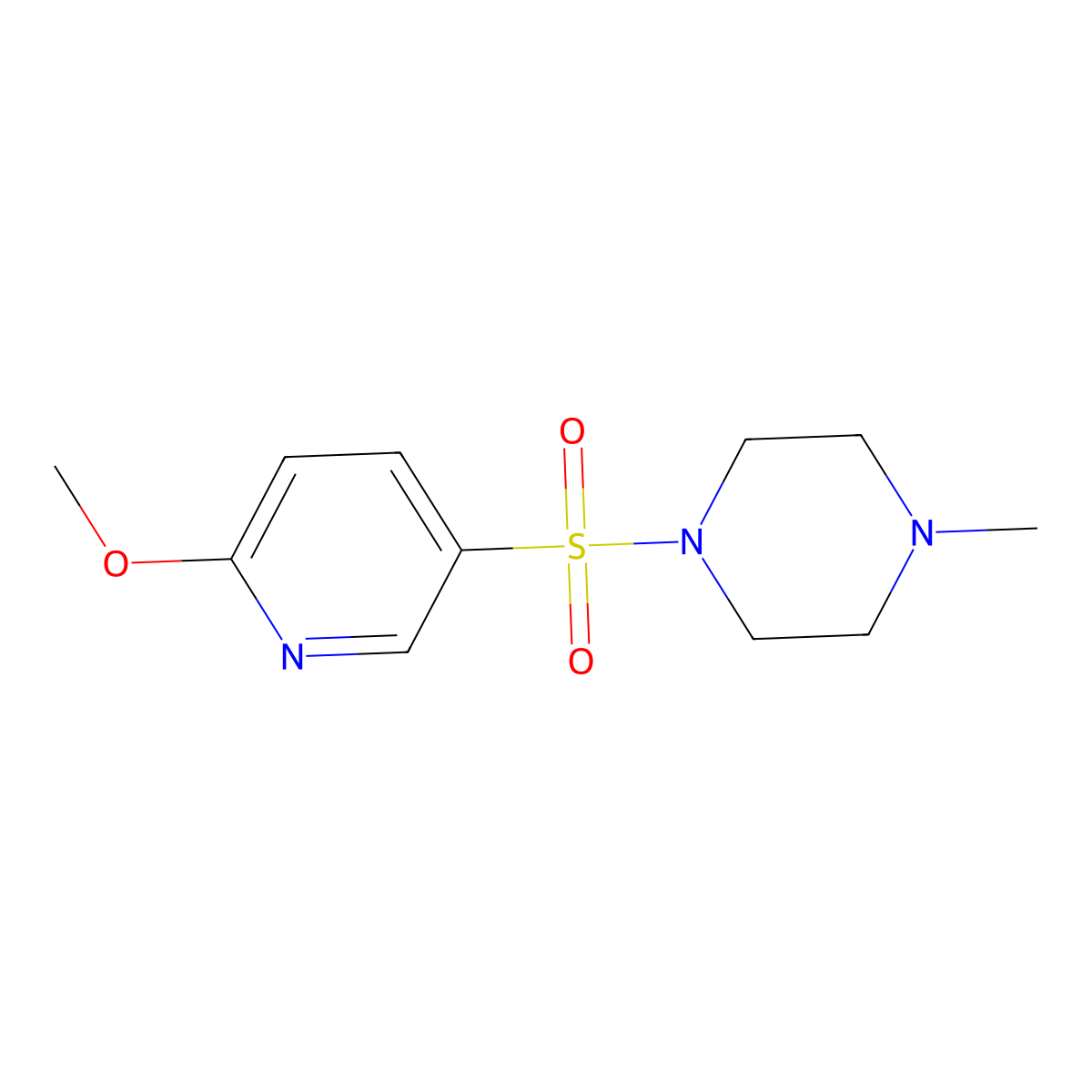 1-(6-Methoxypyridin-3-yl)sulfonyl-4-methylpiperazine molecular structure, CAS 7066-12-8
