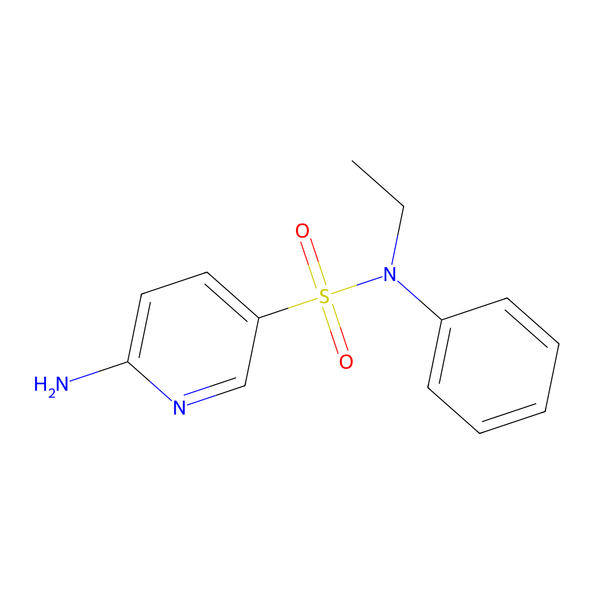6-amino-N-ethyl-N-phenylpyridine-3-sulfonamide molecular structure, CAS 7066-17-3