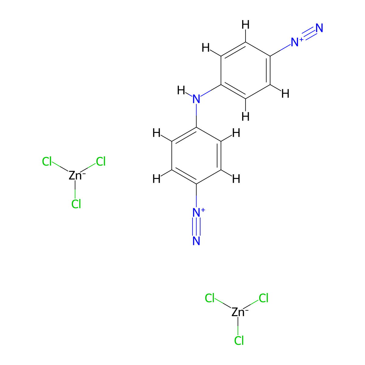 Benzenediazonium, 4,4'-iminobis-, trichlorozincate(1-) (1:2) molecular structure, CAS 70660-52-5