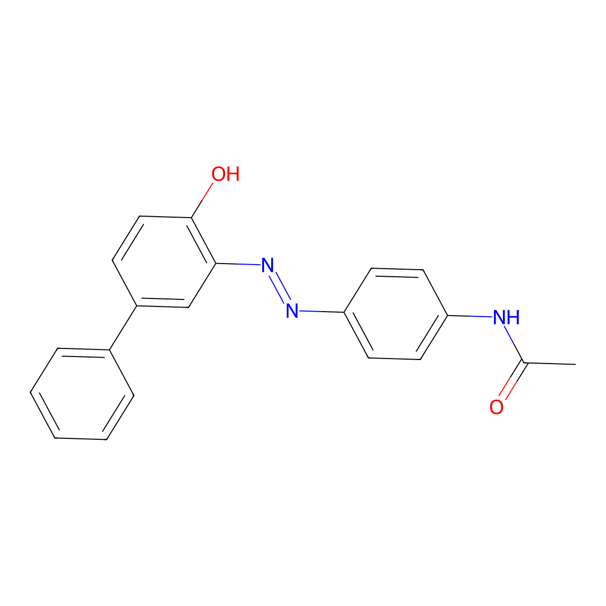 Acetamide, N-(4-(2-(4-hydroxy(1,1'-biphenyl)-3-yl)diazenyl)phenyl)- molecular structure, CAS 70660-54-7