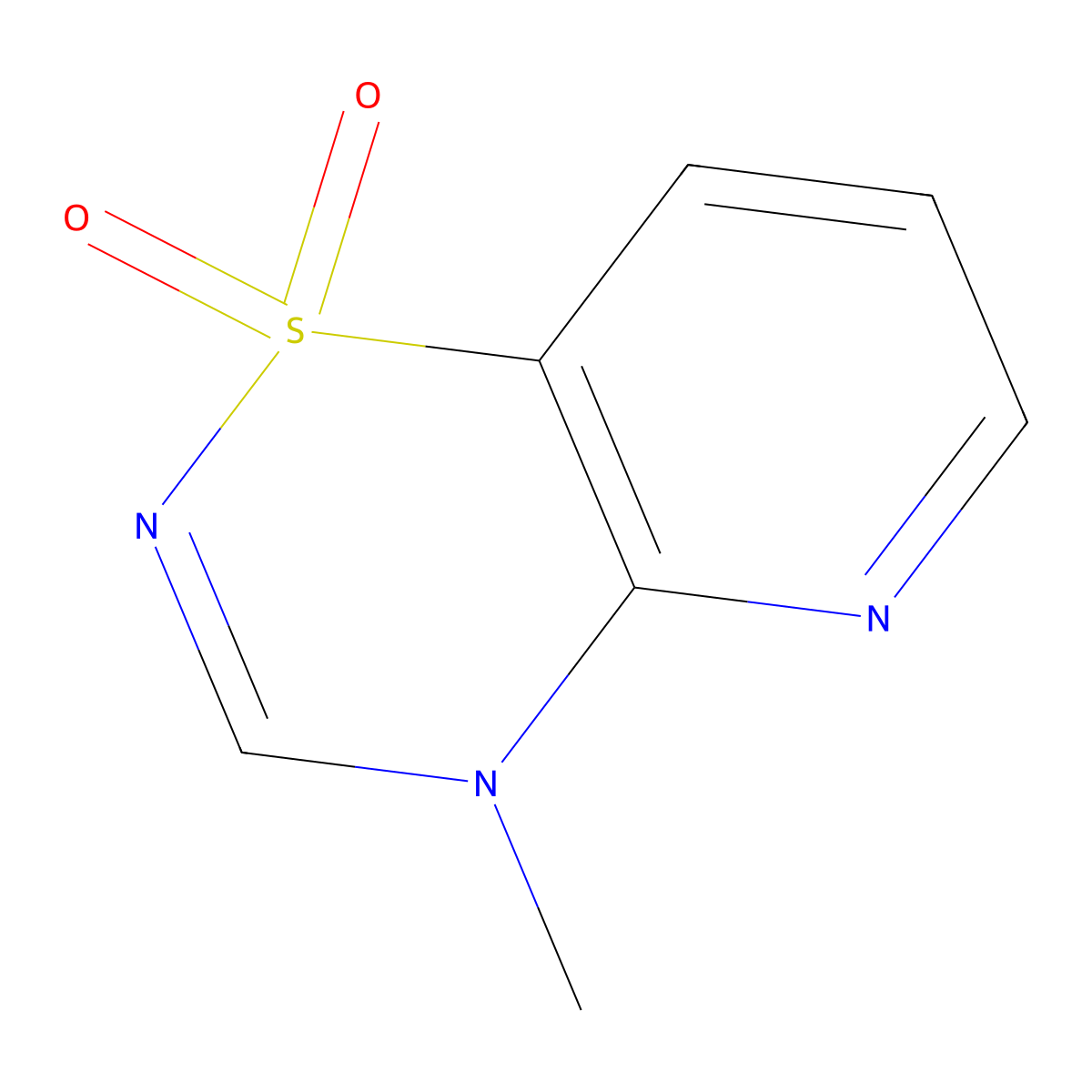 4H-Pyrido(2,3-e)-1,2,4-thiadiazine, 4-methyl-, 1,1-dioxide molecular structure, CAS 70661-84-6