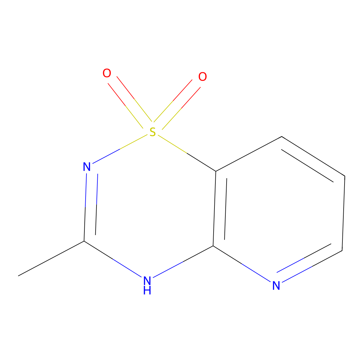 3-Methyl-4H-pyrido(2,3-e)-1,2,4-thiadiazine 1,1- molecular structure, CAS 70661-86-8