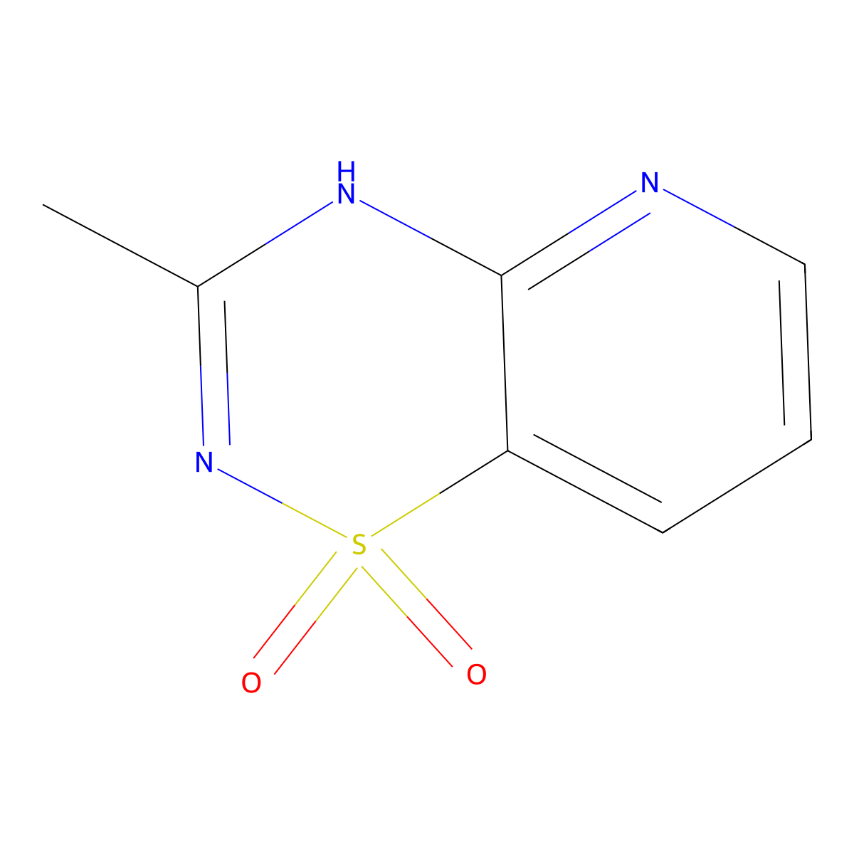 3-Methyl-4H-pyrido(2,3-e)-1,2,4-thiadiazine 1,1- molecular structure, CAS 70661-86-8