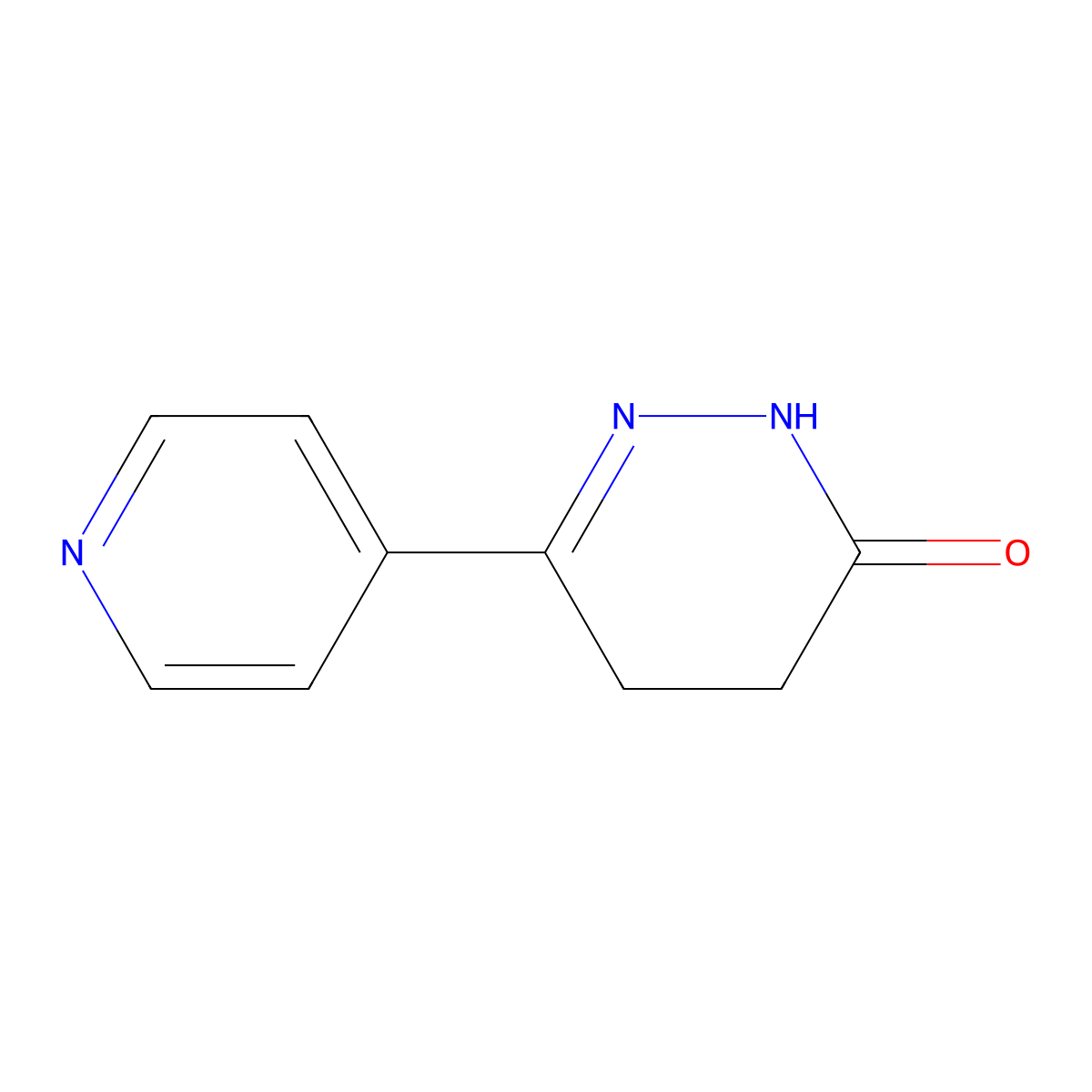 6-(Pyridin-4-yl)-4,5-dihydropyridazin-3(2H)-one molecular structure, CAS 70670-55-2