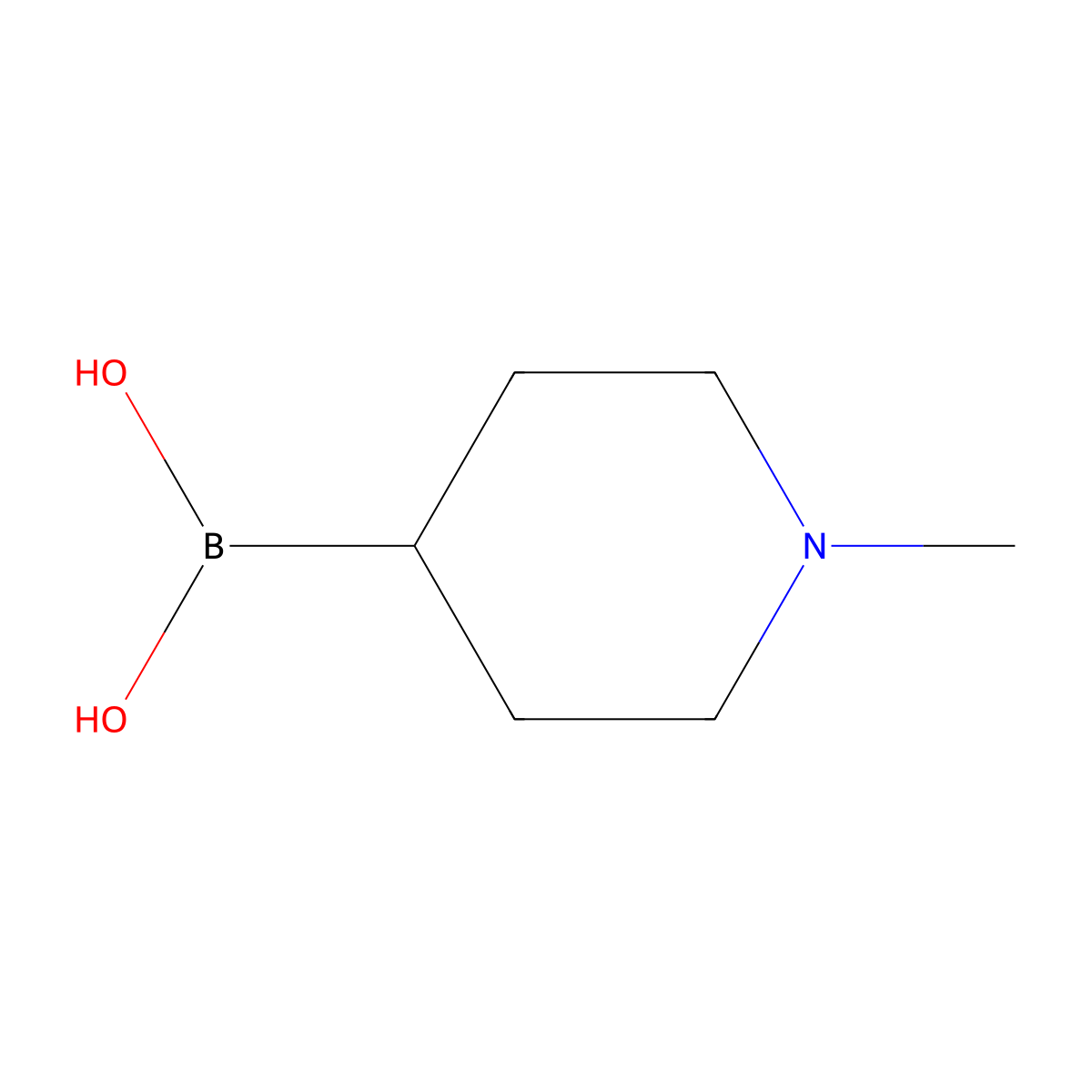 (1-Methylpiperidin-4-yl)boronic acid molecular structure, CAS 706748-53-0