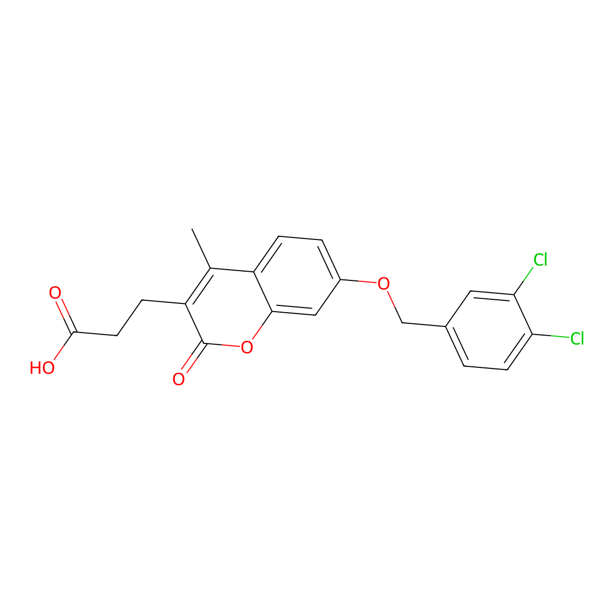 3-{7-[(3,4-dichlorobenzyl)oxy]-4-methyl-2-oxo-2H-chromen-3-yl}propanoic acid molecular structure, CAS 706761-93-5