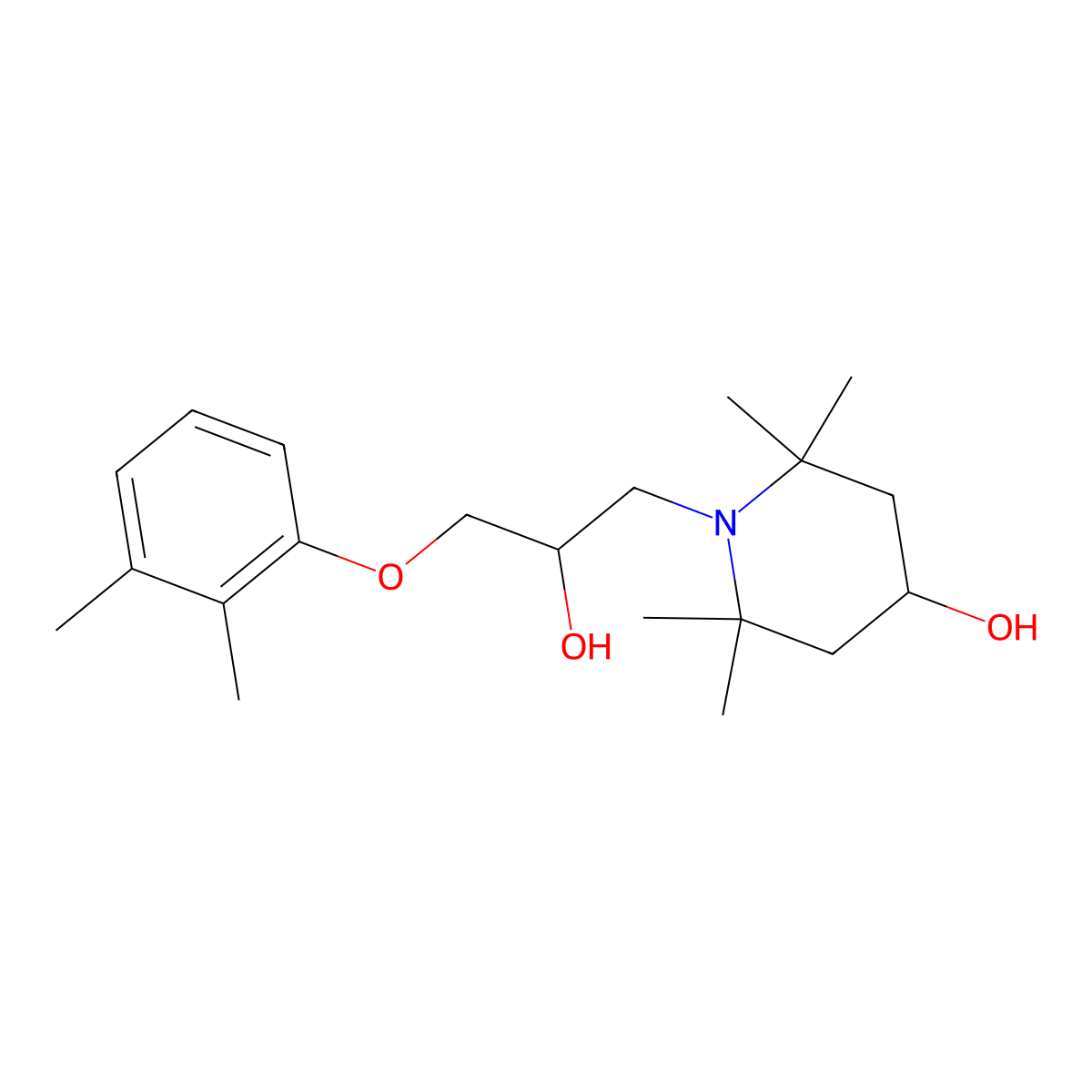 1-(3-(2,3-Dimethylphenoxy)-2-hydroxypropyl)-2,2,6,6-tetramethylpiperidin-4-ol molecular structure, CAS 706762-17-6