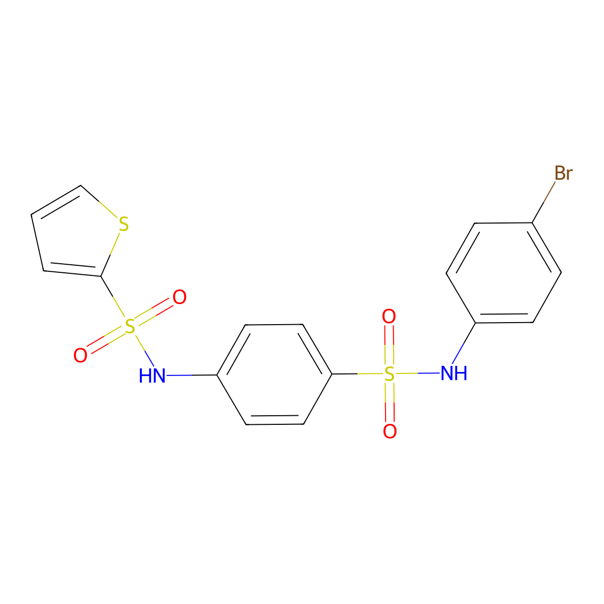 N-[4-[(4-bromophenyl)sulfamoyl]phenyl]thiophene-2-sulfonamide molecular structure, CAS 706762-37-0