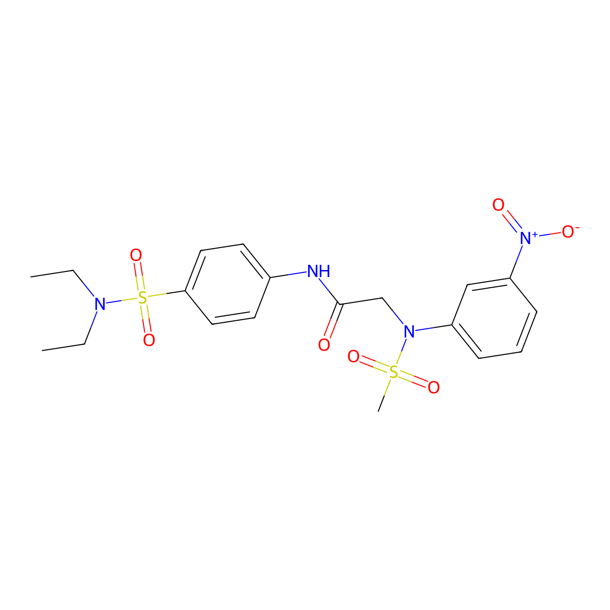 N-[4-(diethylsulfamoyl)phenyl]-2-(N-methylsulfonyl-3-nitroanilino)acetamide molecular structure, CAS 706763-07-7