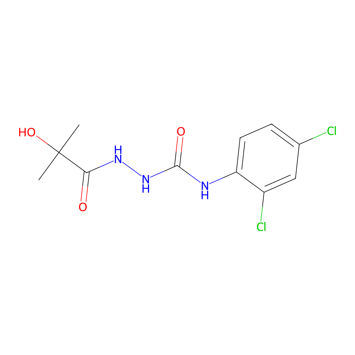1-(2,4-Dichlorophenyl)-3-[(2-hydroxy-2-methylpropanoyl)amino]urea molecular structure, CAS 706763-39-5
