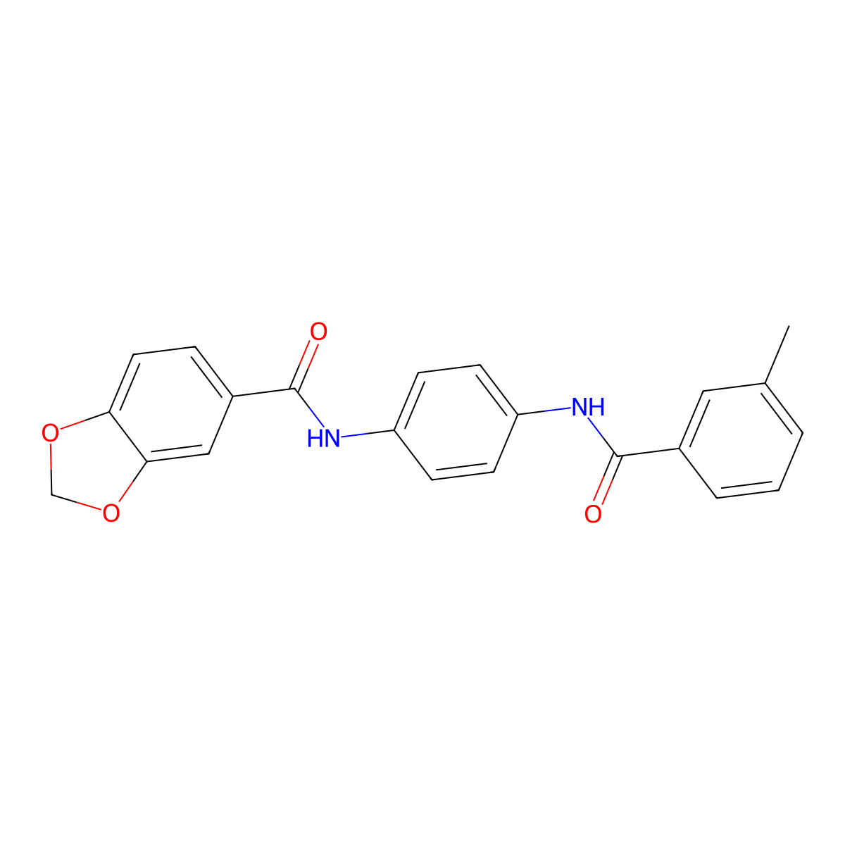 N-[4-[(3-methylbenzoyl)amino]phenyl]-1,3-benzodioxole-5-carboxamide molecular structure, CAS 706763-67-9