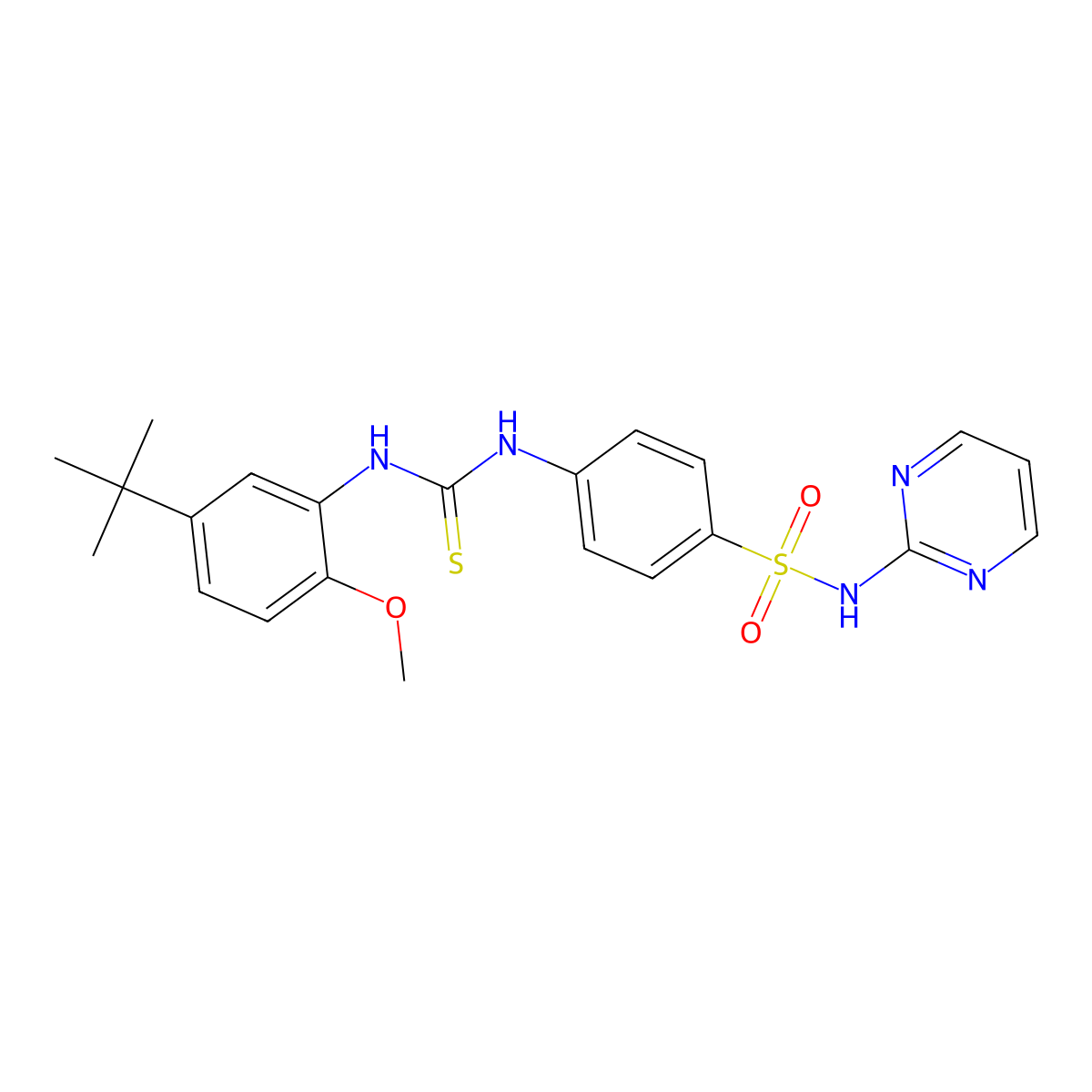 1-(5-Tert-butyl-2-methoxyphenyl)-3-[4-(pyrimidin-2-ylsulfamoyl)phenyl]thiourea molecular structure, CAS 706763-93-1