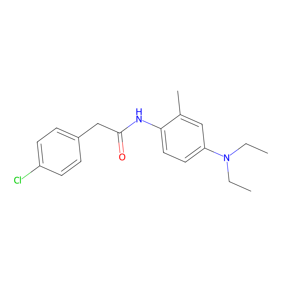 2-(4-chlorophenyl)-N-[4-(diethylamino)-2-methylphenyl]acetamide molecular structure, CAS 706764-02-5