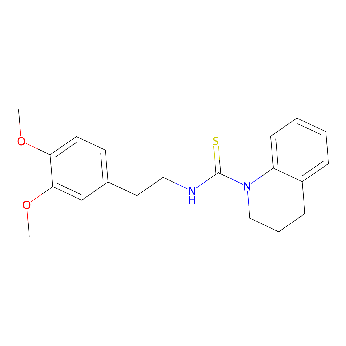 N-[2-(3,4-dimethoxyphenyl)ethyl]-3,4-dihydro-2H-quinoline-1-carbothioamide molecular structure, CAS 706764-17-2