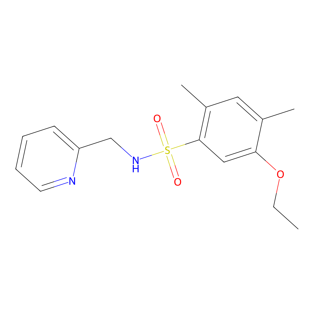 5-ethoxy-2,4-dimethyl-N-(2-pyridinylmethyl)benzenesulfonamide molecular structure, CAS 706764-20-7