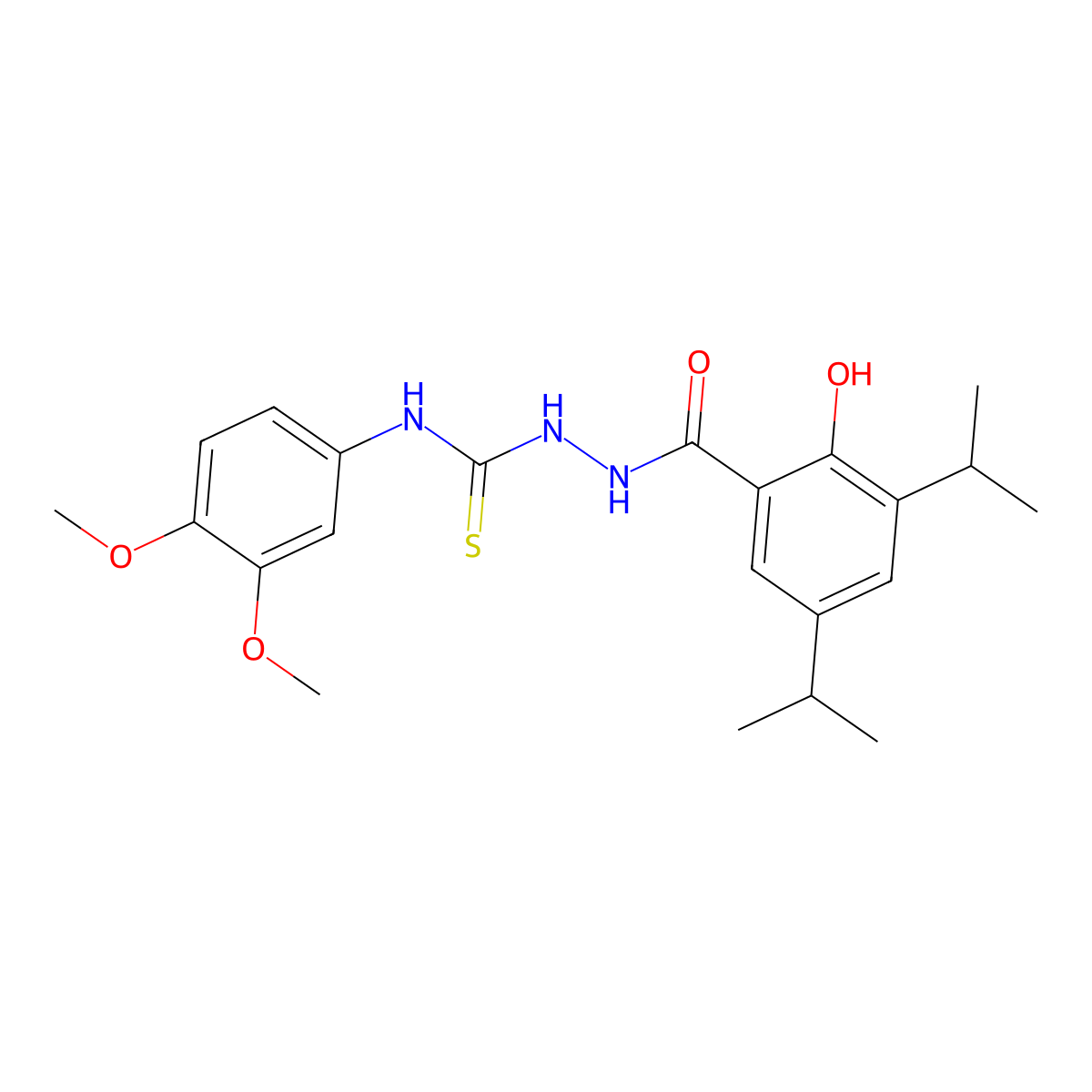1-(3,4-Dimethoxyphenyl)-3-[[2-hydroxy-3,5-di(propan-2-yl)benzoyl]amino]thiourea molecular structure, CAS 706764-61-6