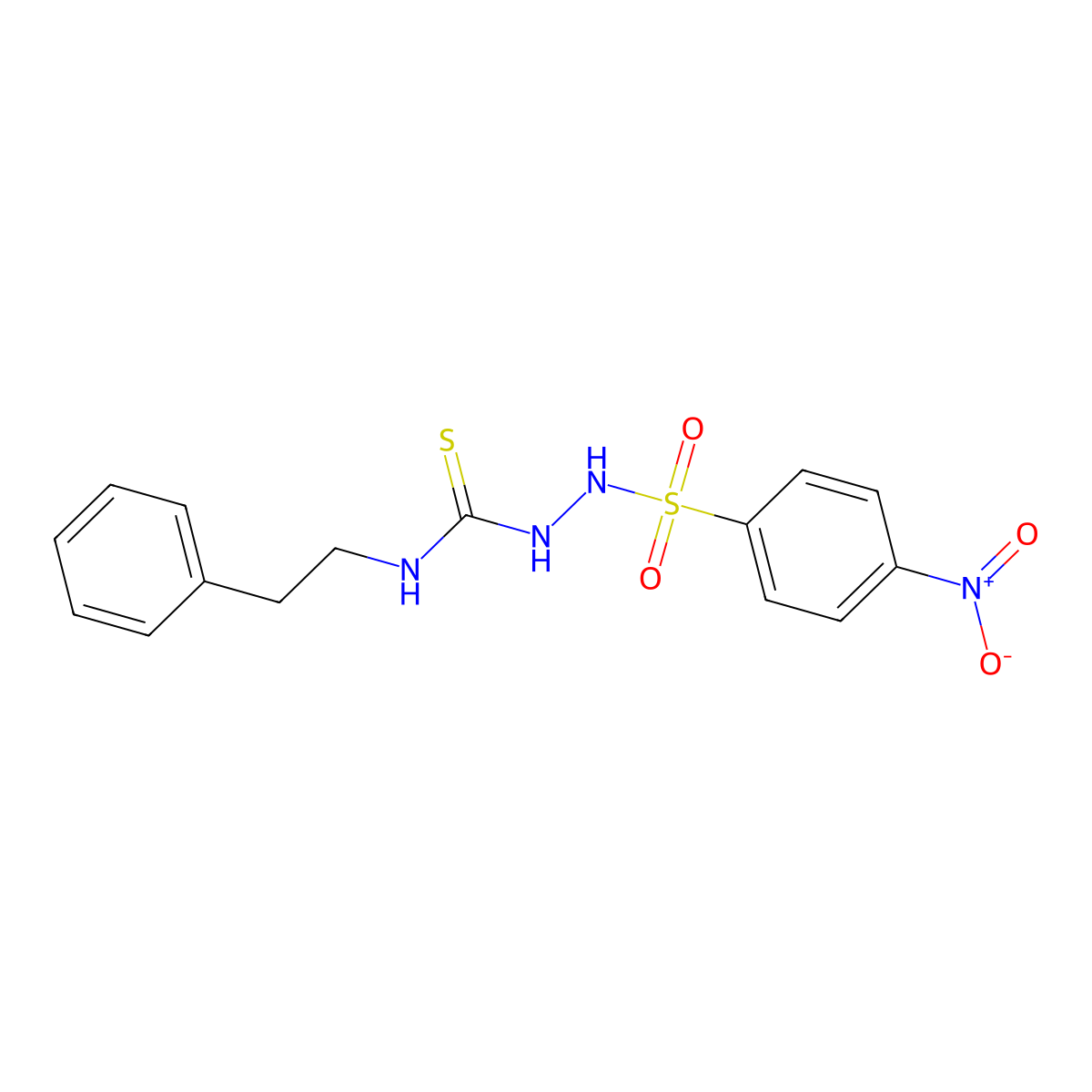 2-[(4-nitrophenyl)sulfonyl]-N-(2-phenylethyl)hydrazinecarbothioamide molecular structure, CAS 706764-71-8