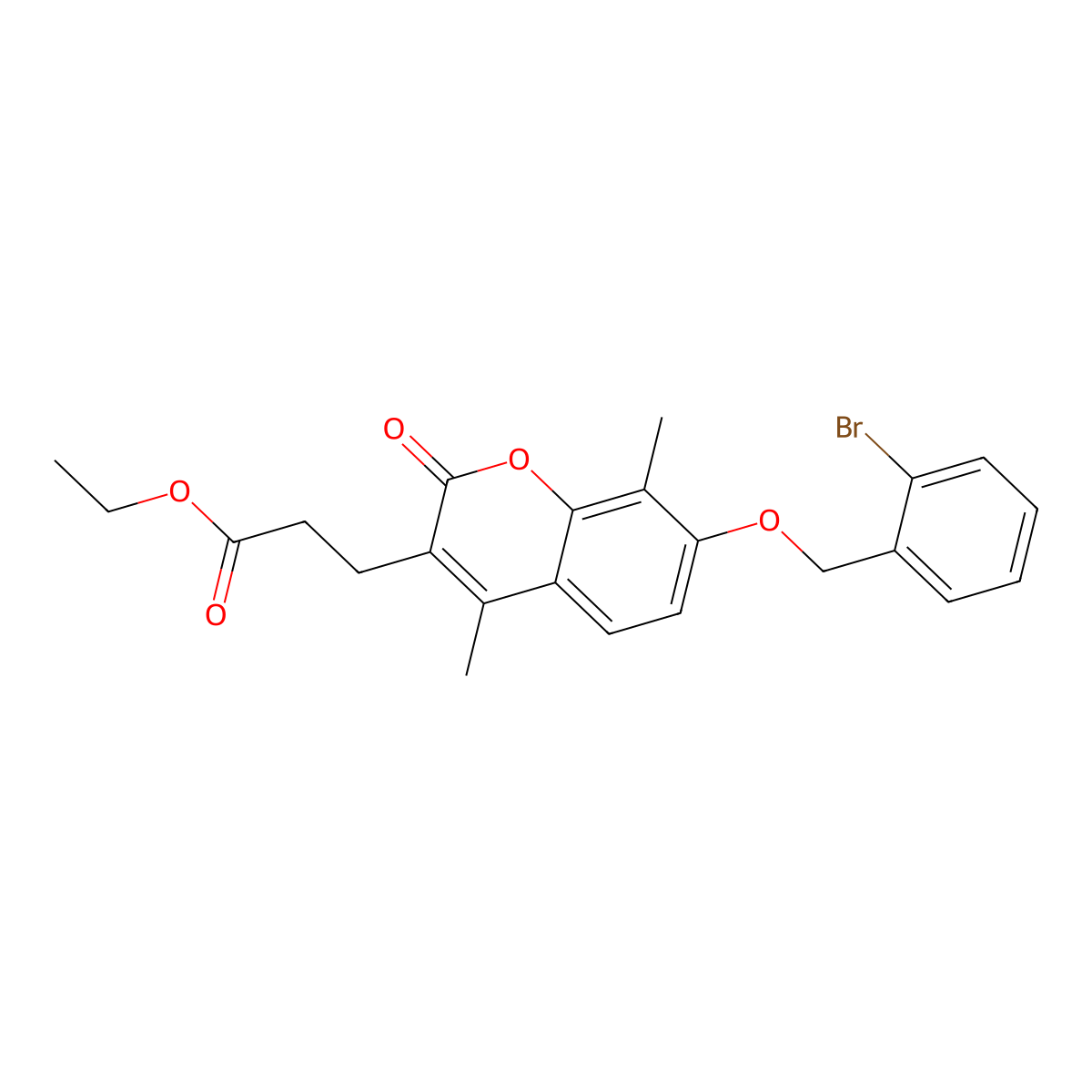 ethyl 3-{7-[(2-bromobenzyl)oxy]-4,8-dimethyl-2-oxo-2H-chromen-3-yl}propanoate molecular structure, CAS 706764-84-3