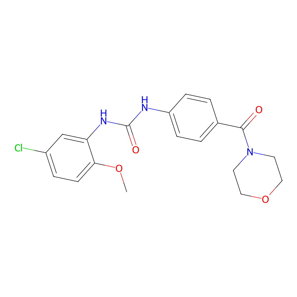 1-(5-Chloro-2-methoxyphenyl)-3-[4-(morpholine-4-carbonyl)phenyl]urea molecular structure, CAS 706764-99-0
