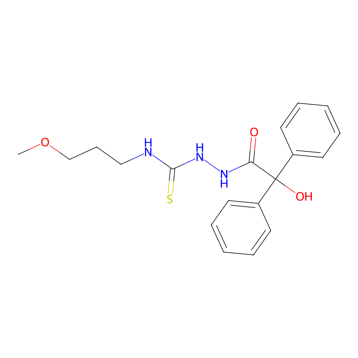 2-[hydroxy(diphenyl)acetyl]-N-(3-methoxypropyl)hydrazinecarbothioamide molecular structure, CAS 706765-01-7