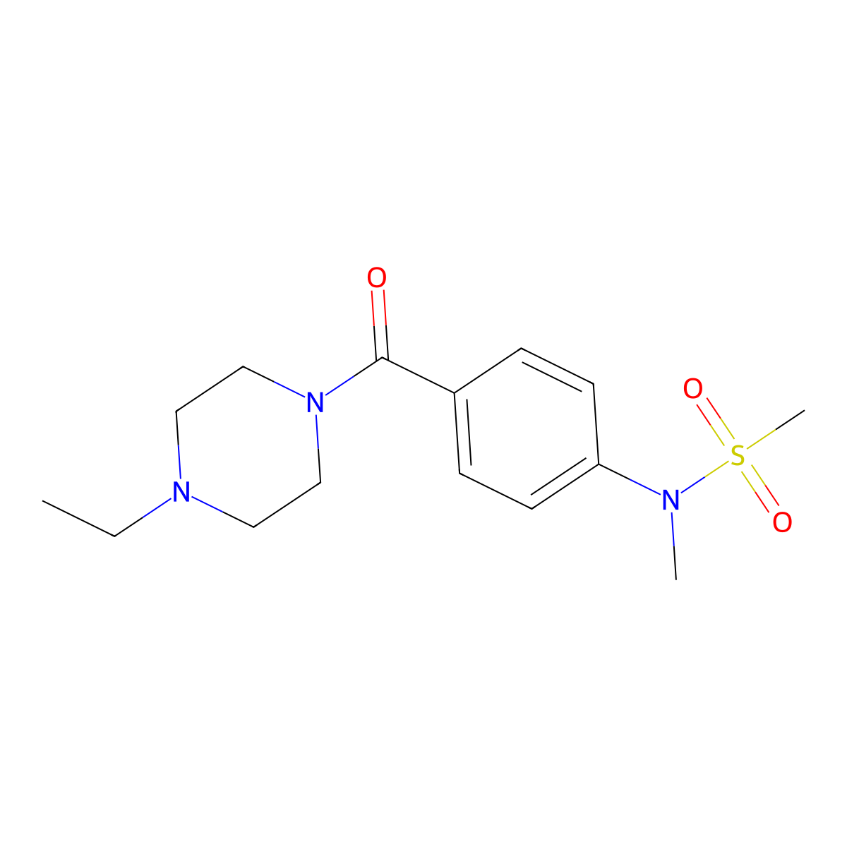 N-[4-(4-ethylpiperazine-1-carbonyl)phenyl]-N-methylmethanesulfonamide molecular structure, CAS 706765-03-9