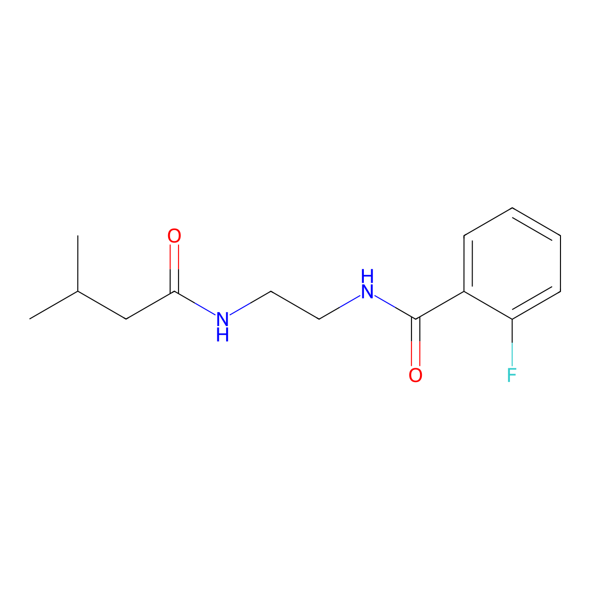 2-fluoro-N-{2-[(3-methylbutanoyl)amino]ethyl}benzamide molecular structure, CAS 706765-06-2