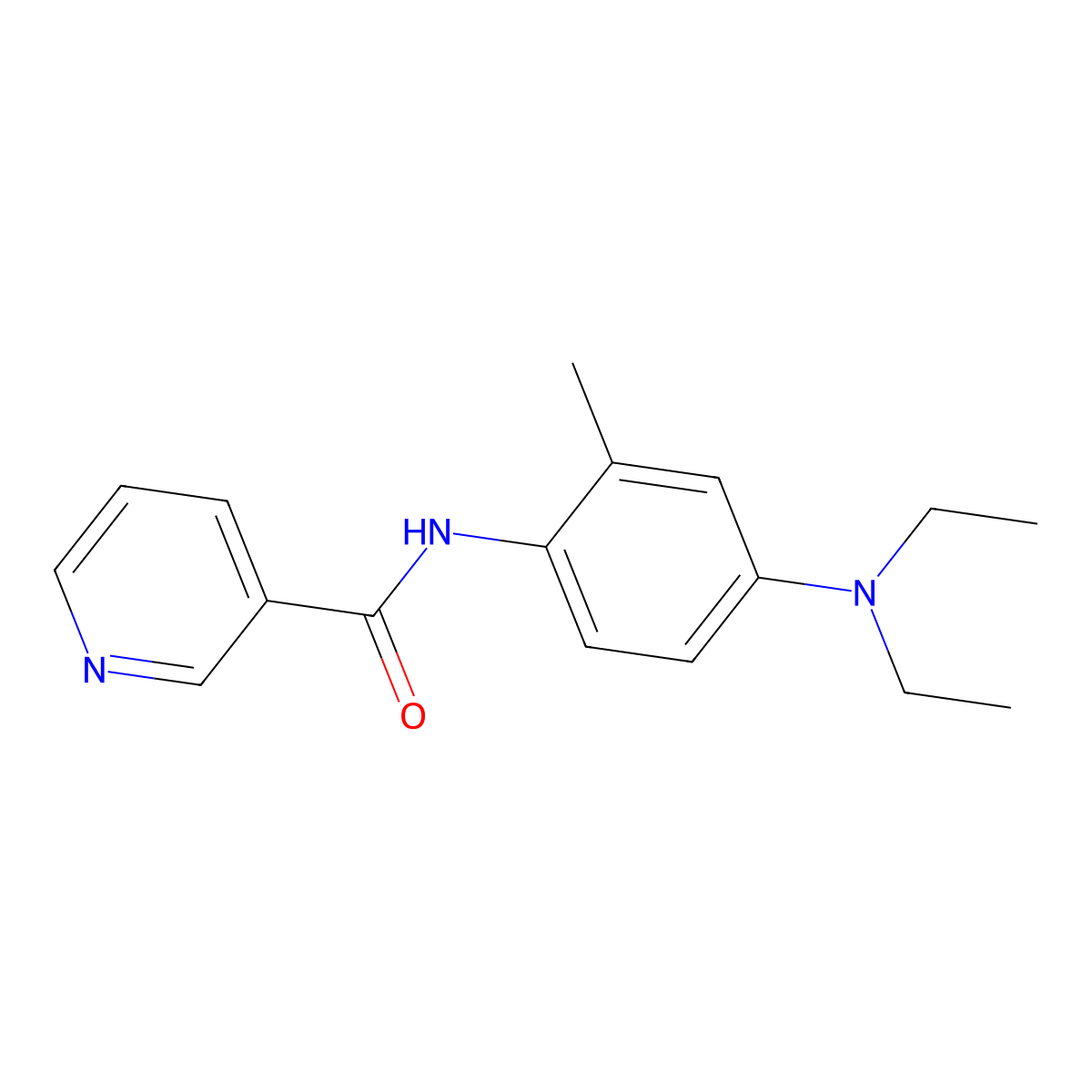 N-[4-(diethylamino)-2-methylphenyl]nicotinamide molecular structure, CAS 706765-08-4