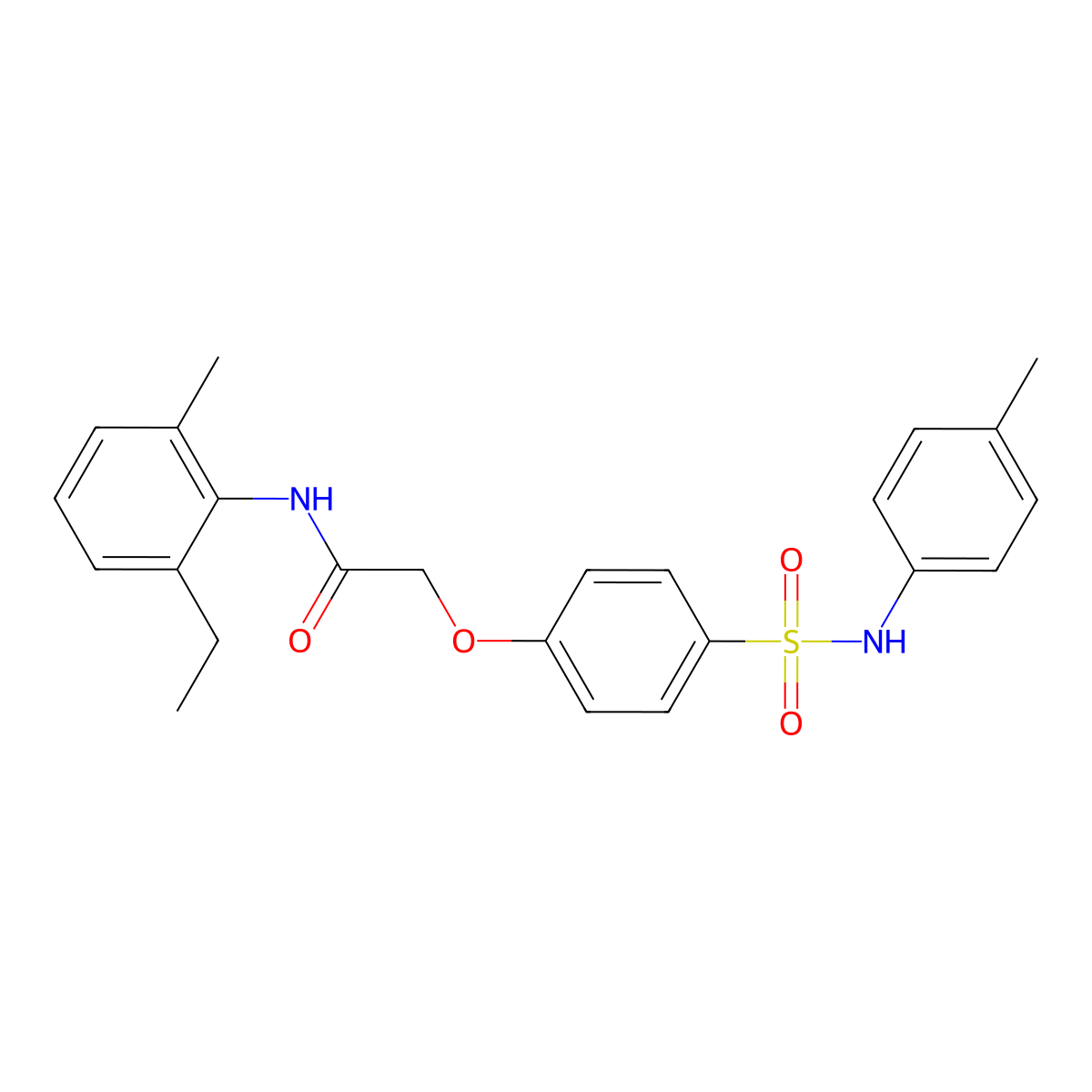 N-(2-ethyl-6-methylphenyl)-2-[4-[(4-methylphenyl)sulfamoyl]phenoxy]acetamide molecular structure, CAS 706765-22-2