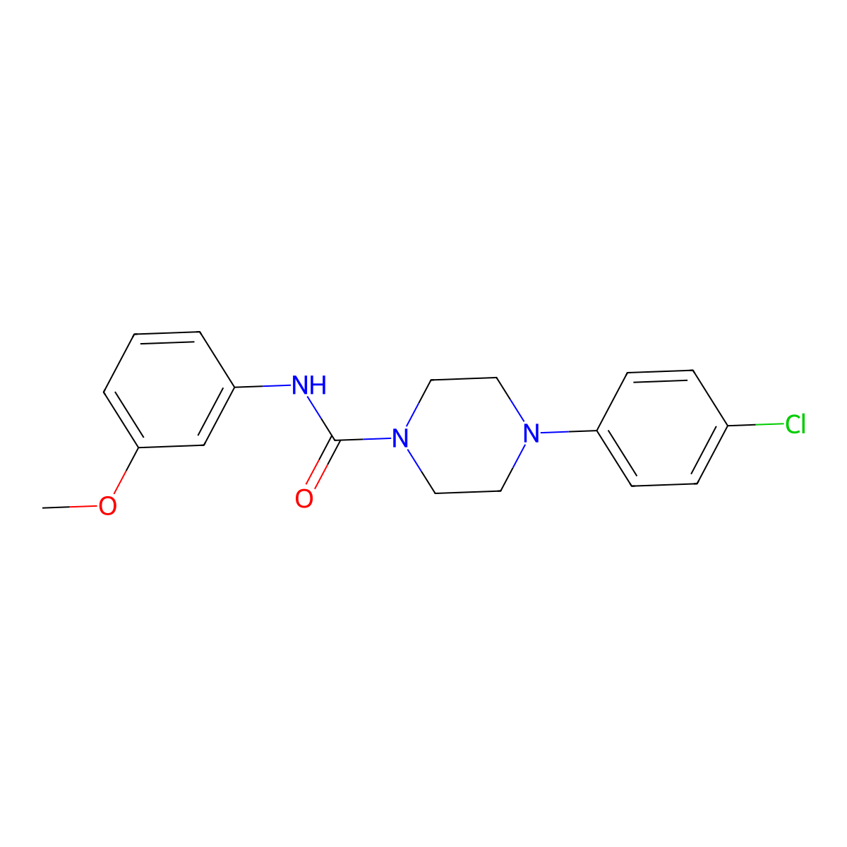 4-(4-chlorophenyl)-N-(3-methoxyphenyl)piperazine-1-carboxamide molecular structure, CAS 706765-29-9