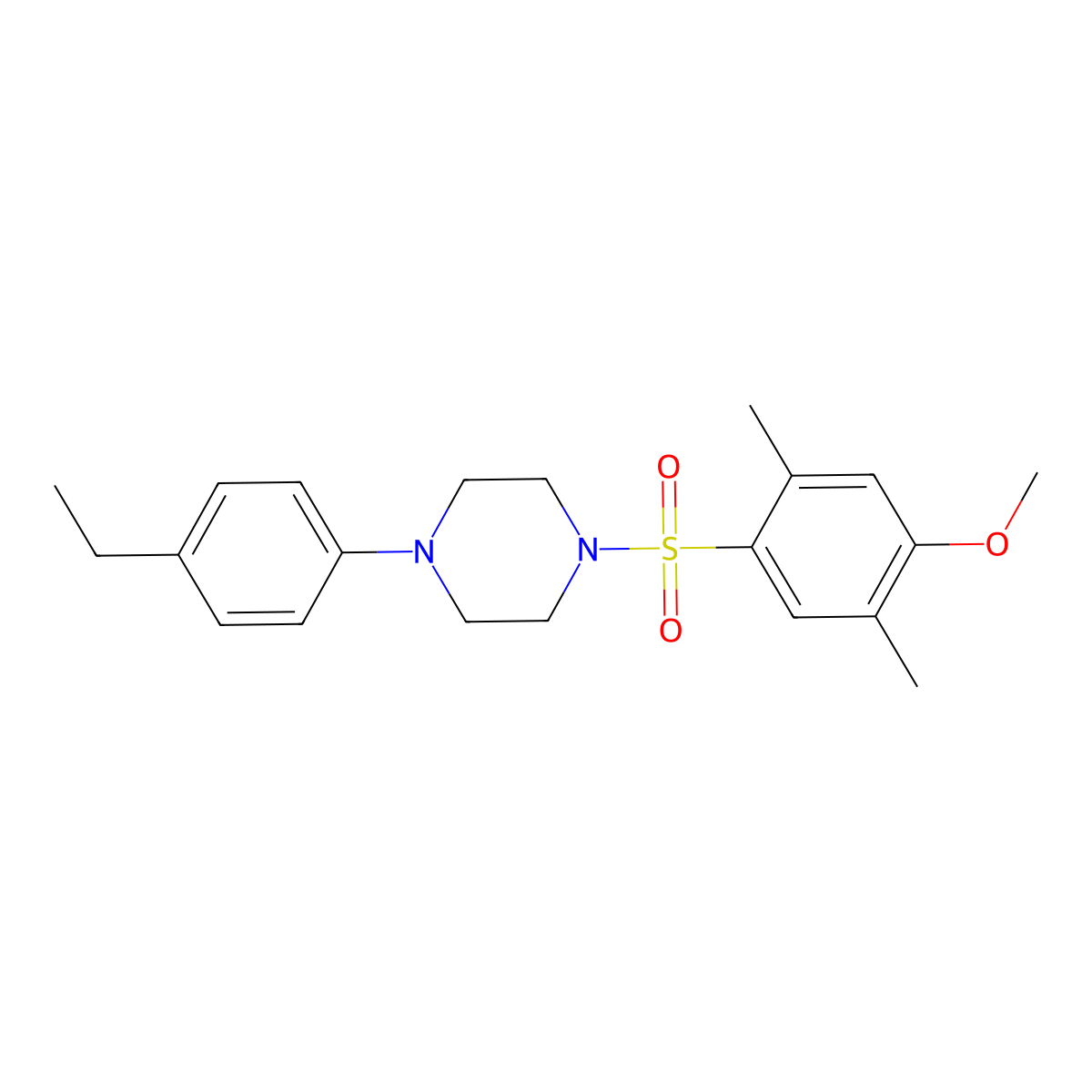 1-(4-Ethylphenyl)-4-(4-methoxy-2,5-dimethylbenzenesulfonyl)piperazine molecular structure, CAS 706765-31-3