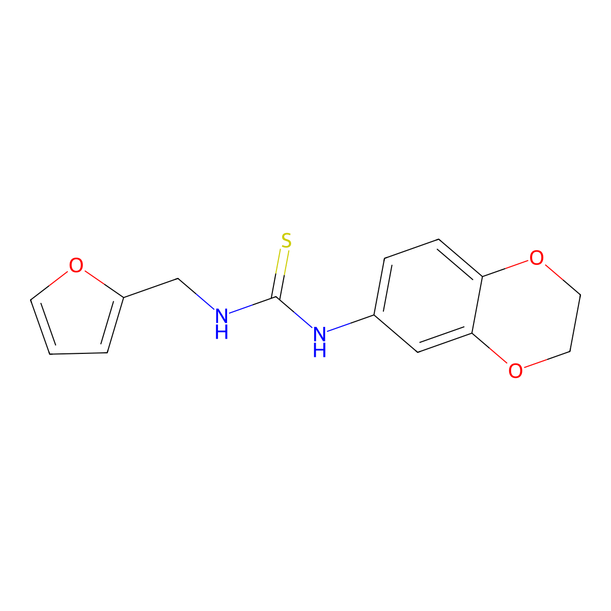 1-(2,3-Dihydro-1,4-benzodioxin-6-yl)-3-(furan-2-ylmethyl)thiourea molecular structure, CAS 706765-81-3