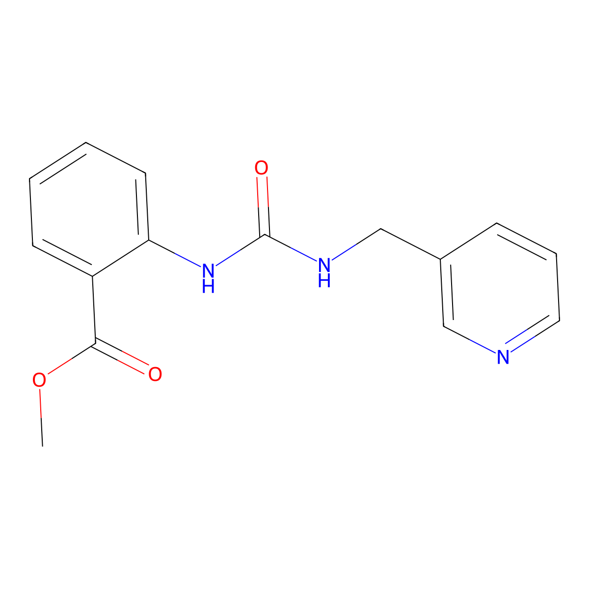 Methyl 2-({[(3-pyridinylmethyl)amino]carbonyl}amino)benzoate molecular structure, CAS 706765-84-6